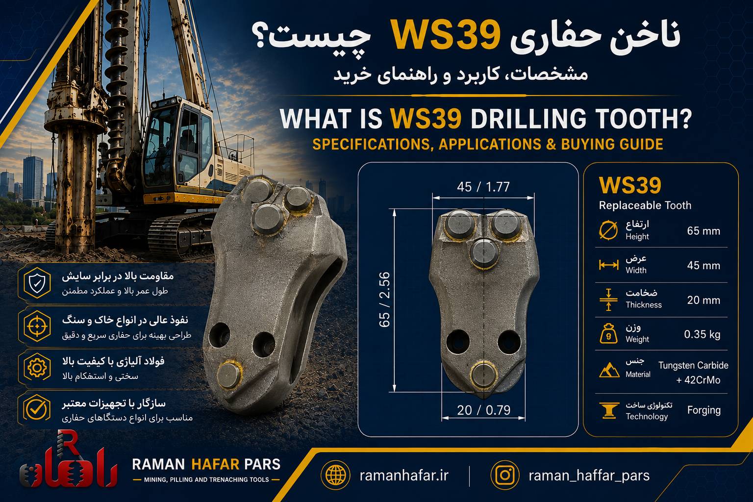 ناخن کیسینگ WS39 چیست؟ کاربرد، مشخصات و راهنمای انتخاب در حفاری شمع